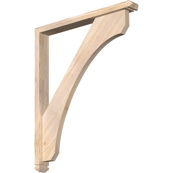 Ekena Millwork Legacy Arts and Crafts Smooth Bracket w/ Offset Brace, Douglas Fir, 3 1/2"W x 30"D x 36"H BKT0402X30X36LEC03SDF - main